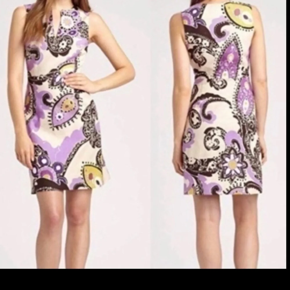 Kate Spade Kieran Dress Hydrangea Moroccan V Neck Side Zip Sleeveless Dress 4